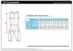 T-Lonx 鐵人三項連身三鐵衣尺寸表