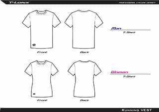 T-Lonx 團體快乾排汗 T-Shirt 設計線圖模板