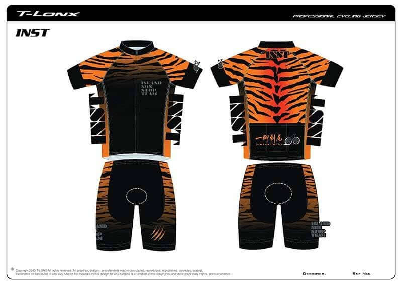 INST Tiger Jersey 老虎紋專業單車衫車友公路背影實著寫真